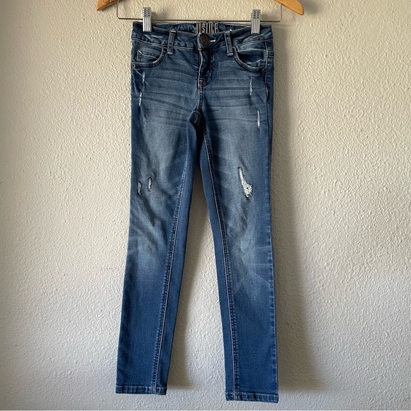 Justice Other - Justice Mid Rise Super Skinny Jeans Girls 10 Slim Blue Medium Wash Denim Stretch